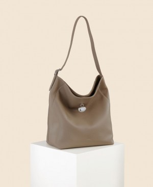 Cafuné Drop Hobo Women's Tote Bags Grey Brown | MSP4329UG