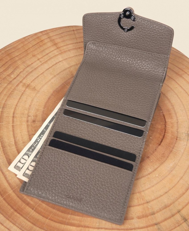 Cafuné Double-C Women's Wallets Grey Brown | JXT4792VT