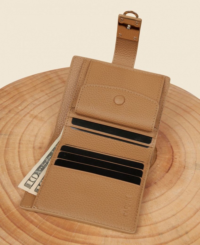 Cafuné Stance Flap Women's Wallets Brown | QEY93DM